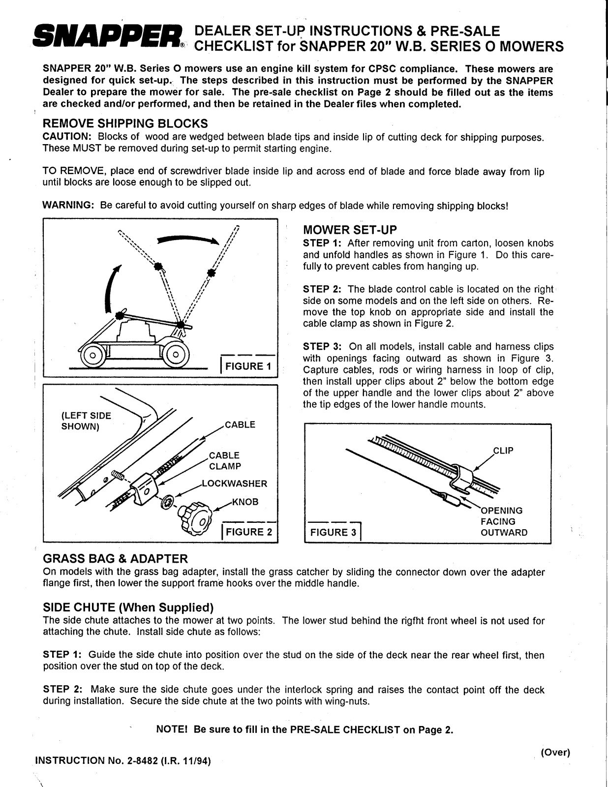 Snapper 2-8482 User Manual