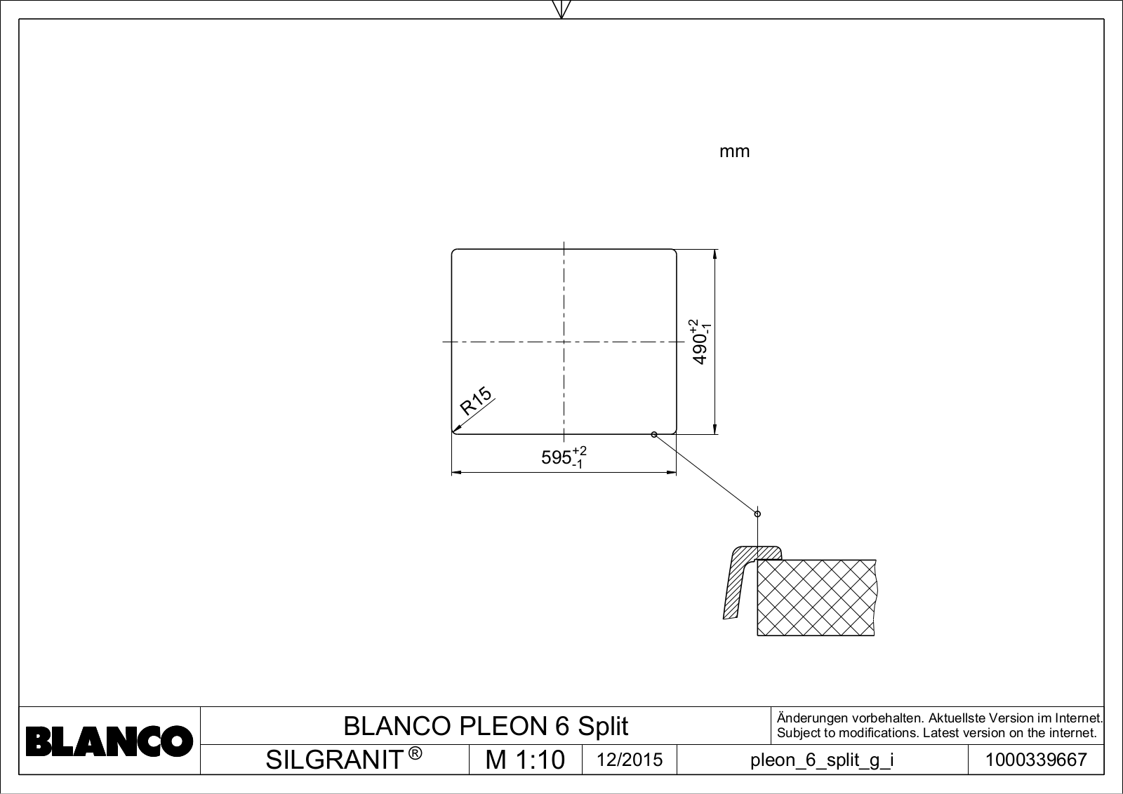 Blanco Pleon 6 Split Technical drawing