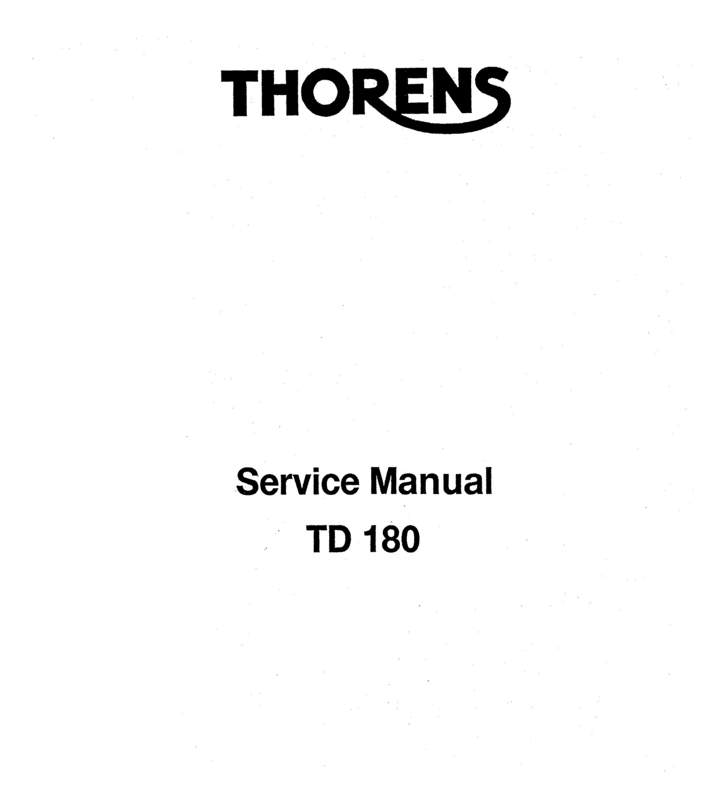 Thorens TD-180 Service Manual