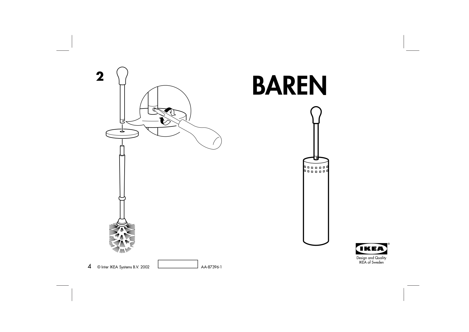 IKEA BAREN TOILET BRUSH Assembly Instruction