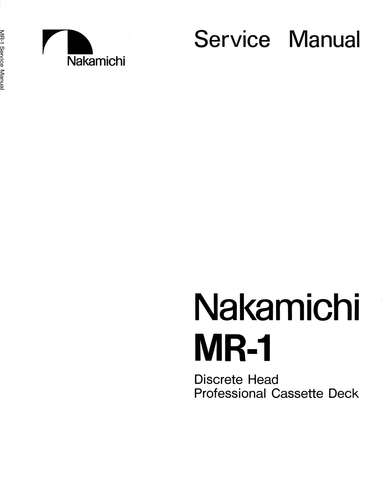 Nakamichi MR-1 Service manual