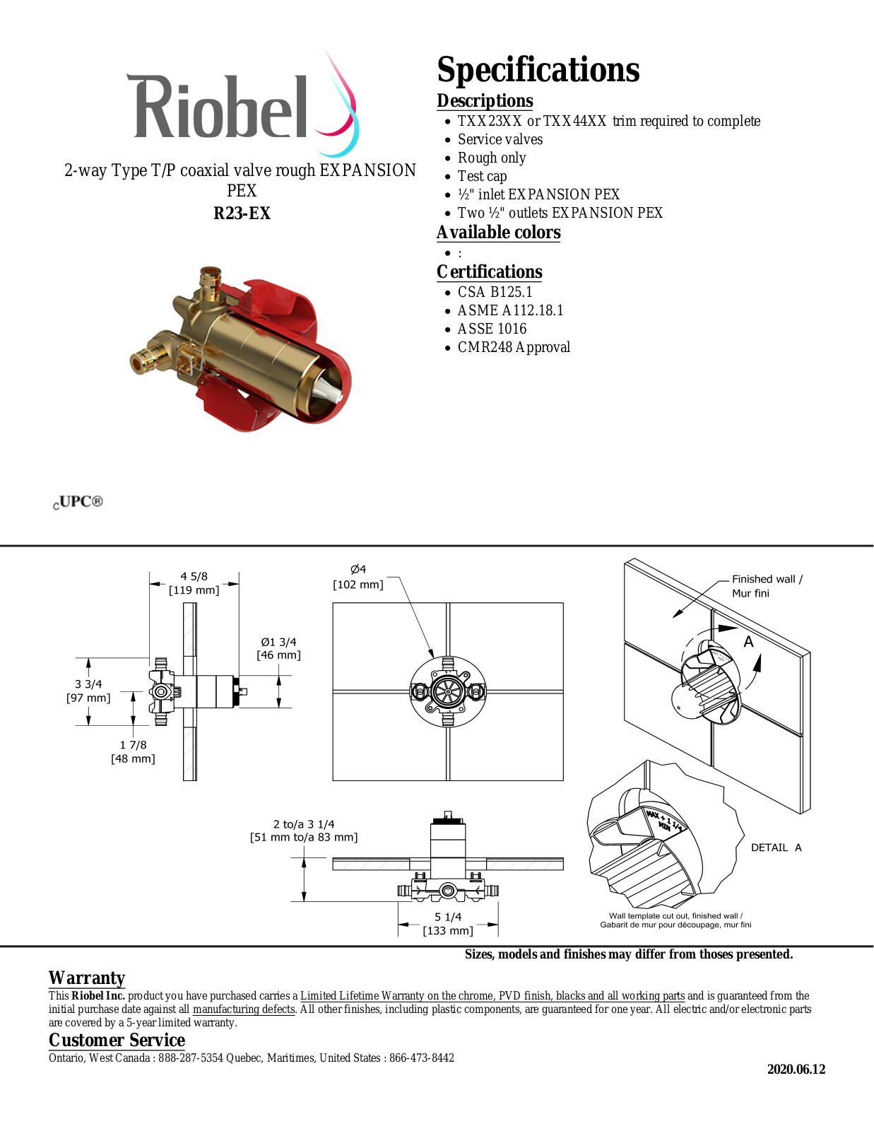 Riobel R23EX Specifications - ManualMachine.com