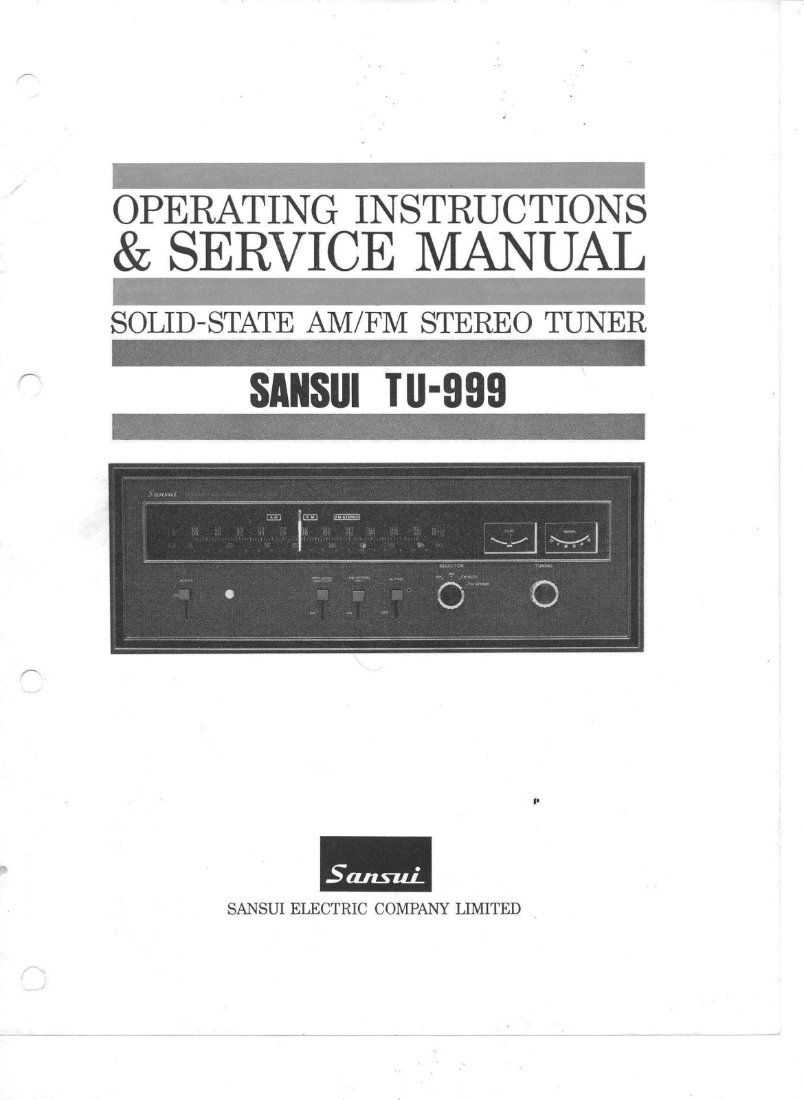 Sansui TU-999 Service Manual