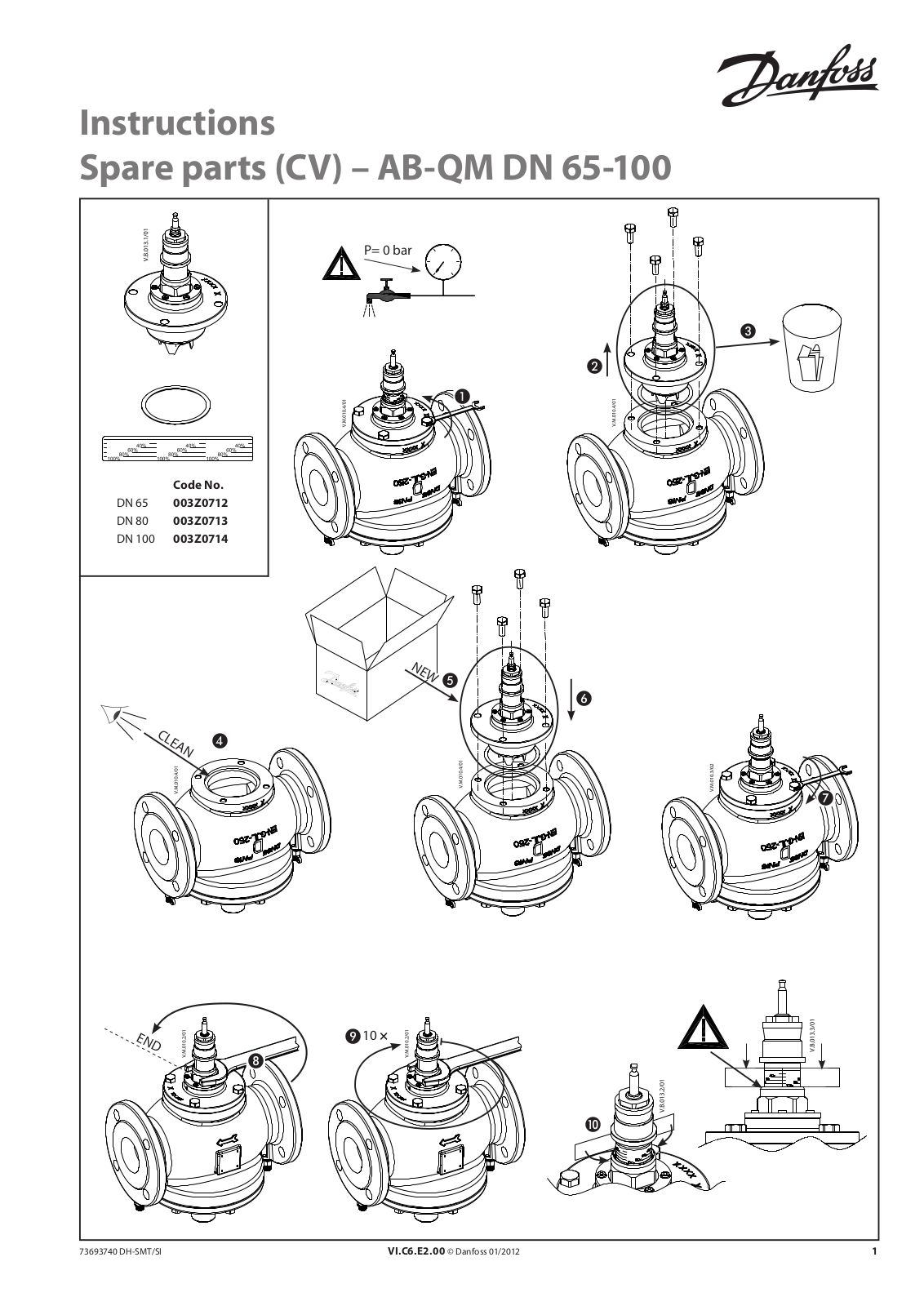 Danfoss AB-QM DN 65-100 Installation guide