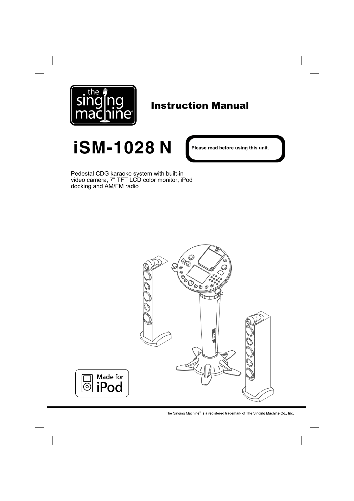 Singing Machine ISM-1028 N User Manual