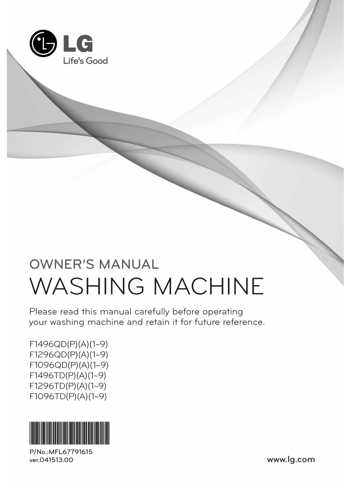 LG F1296TDA7 Owner's Manual