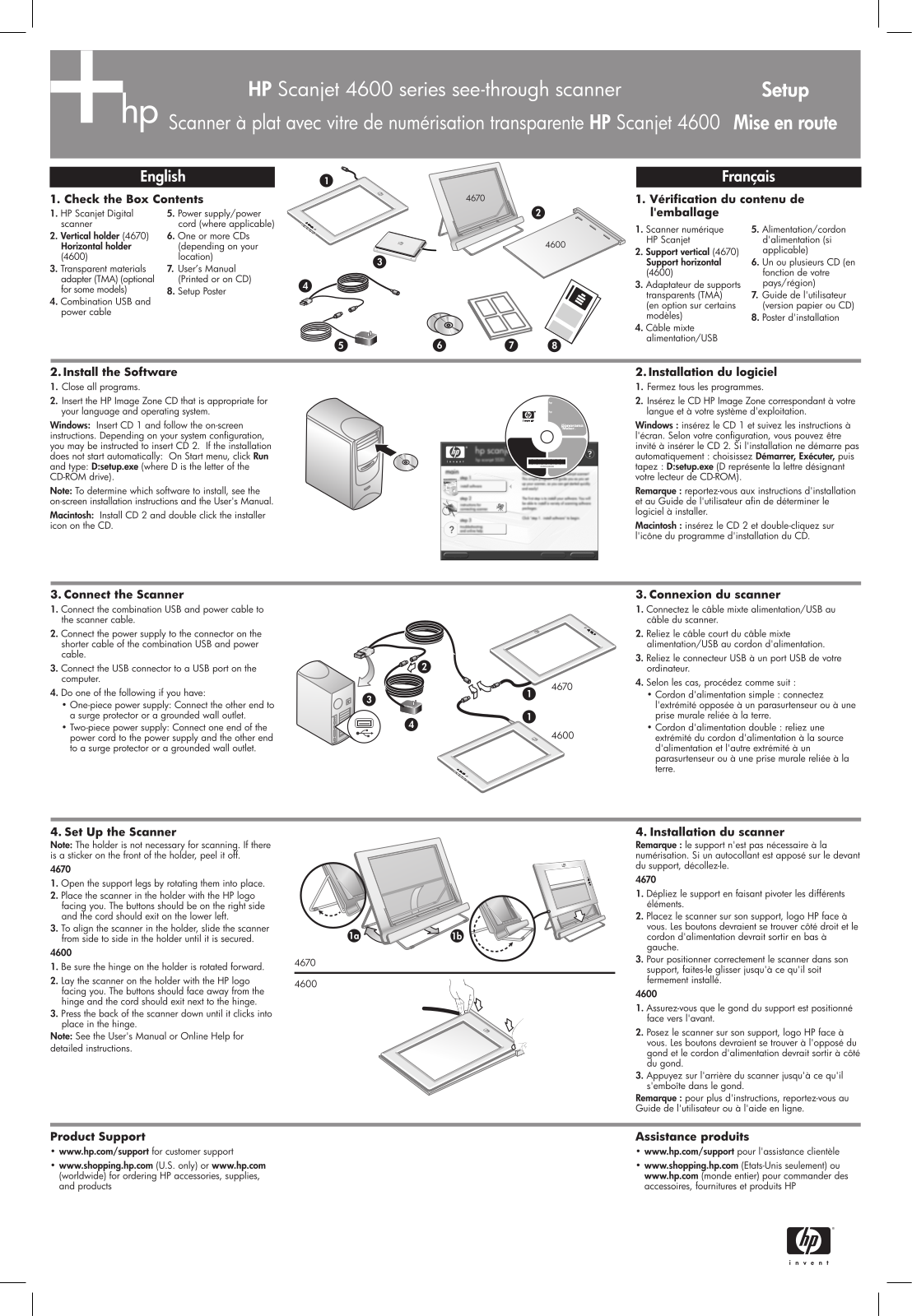 HP Scanjet 4600 setup poster