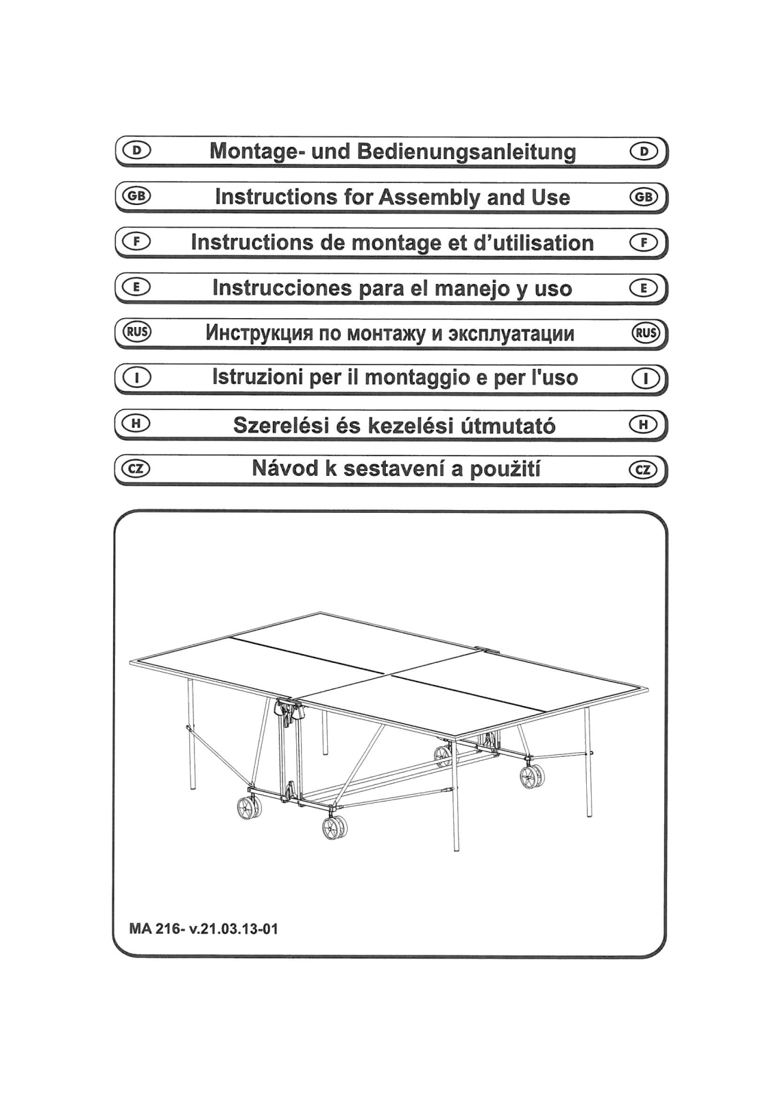 Sponeta MA216 Assembly Manual