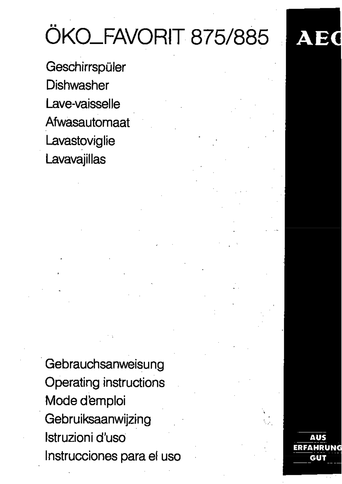 AEG FAVORIT 875, FAVORIT 885 User Manual