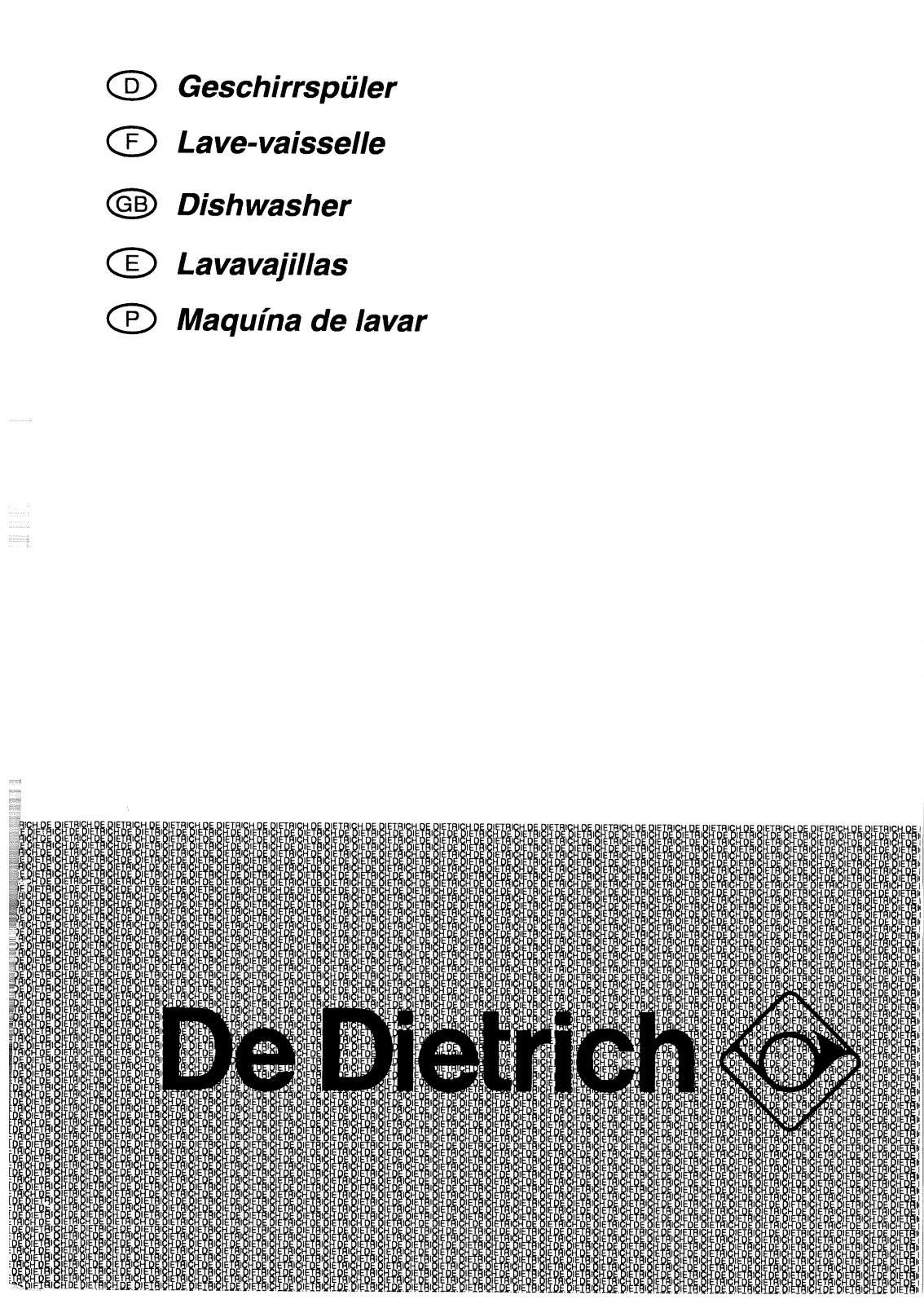 De dietrich DVI110DE1, DVI100WE1, DVI100BE1, DVI110E1, DVI100BU1 User Manual