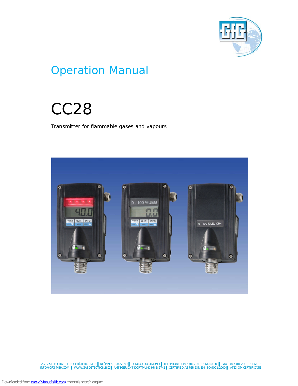 GfG CC28 Operation Manual - ManualMachine.com