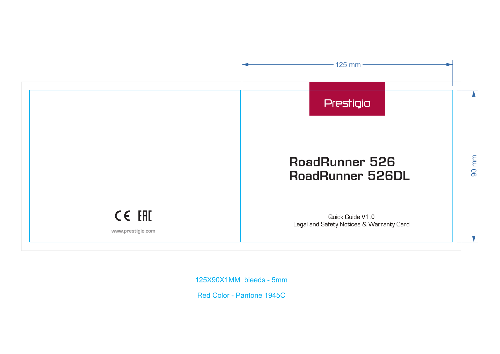 Prestigio RoadRunner 526 Quick Start Guide