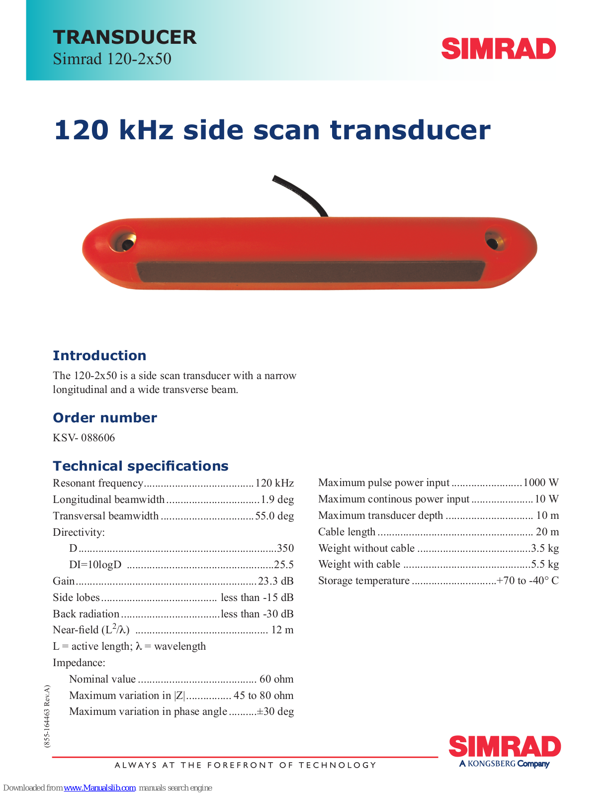Simrad 120-2X50 - DATASHEET REV A Datasheet - ManualMachine.com