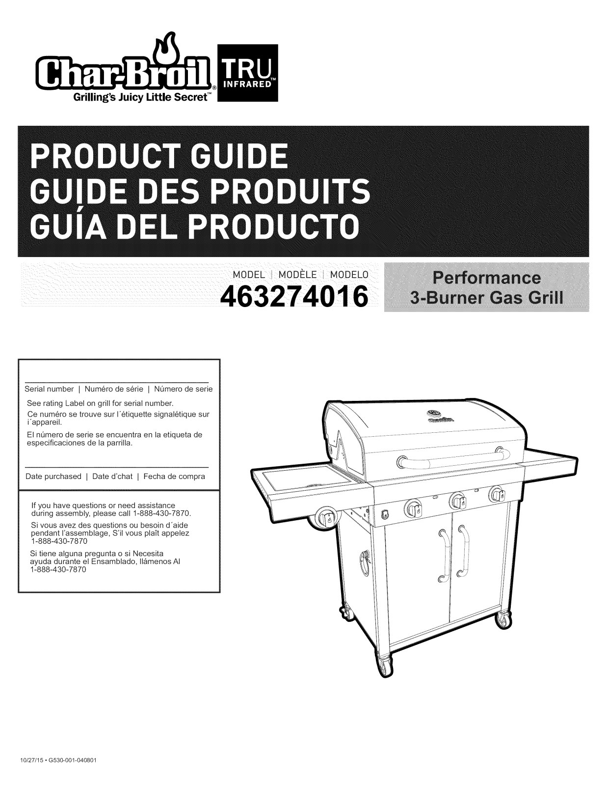 Char-Broil 463274016 Owner’s Manual