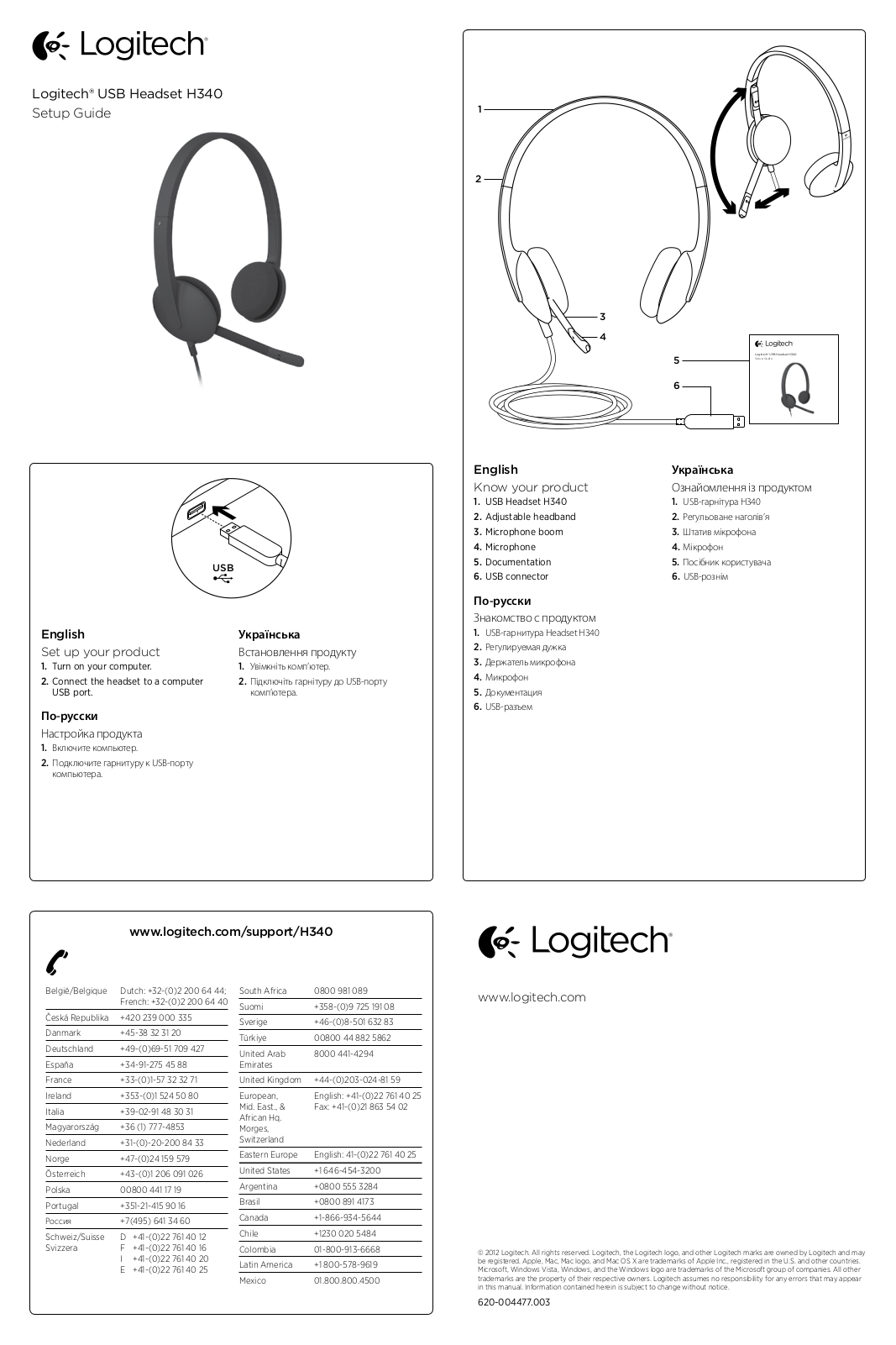 LOGITECH H340 User Manual