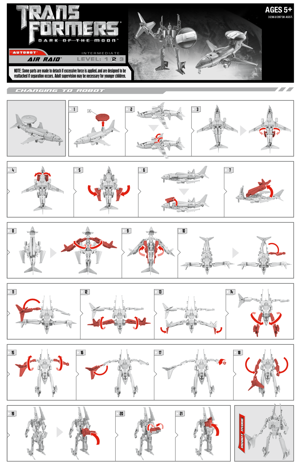 HASBRO Transformers DOTM Air Raid User Manual