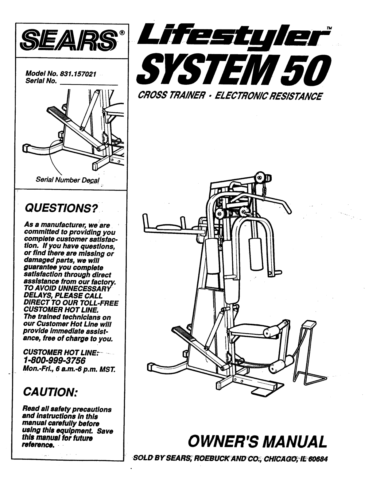 Lifestyler 831.157021 Owner's Manual