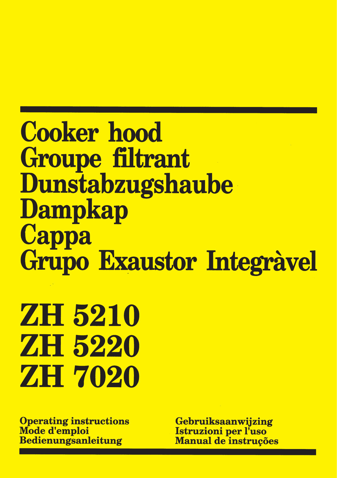 Zanussi ZH7020, ZH5220, ZH5210 User Manual