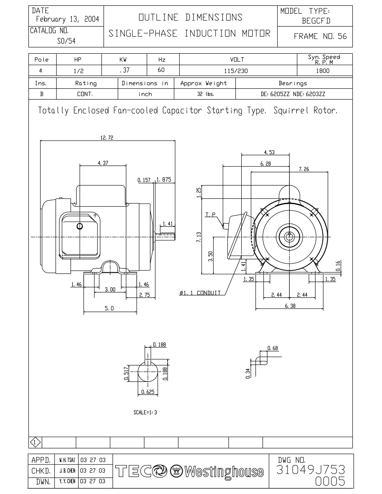 Teco S0/54 Reference Drawing