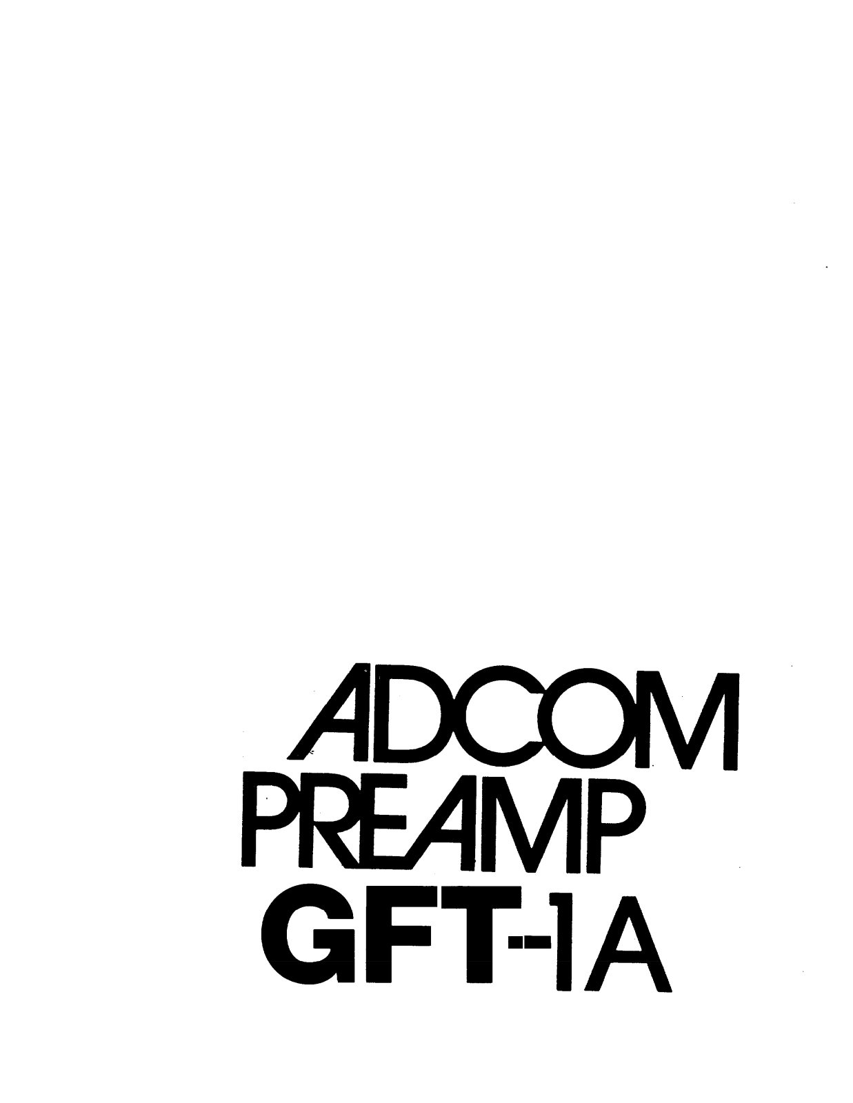 Adcom GFT-1-A Owners manual