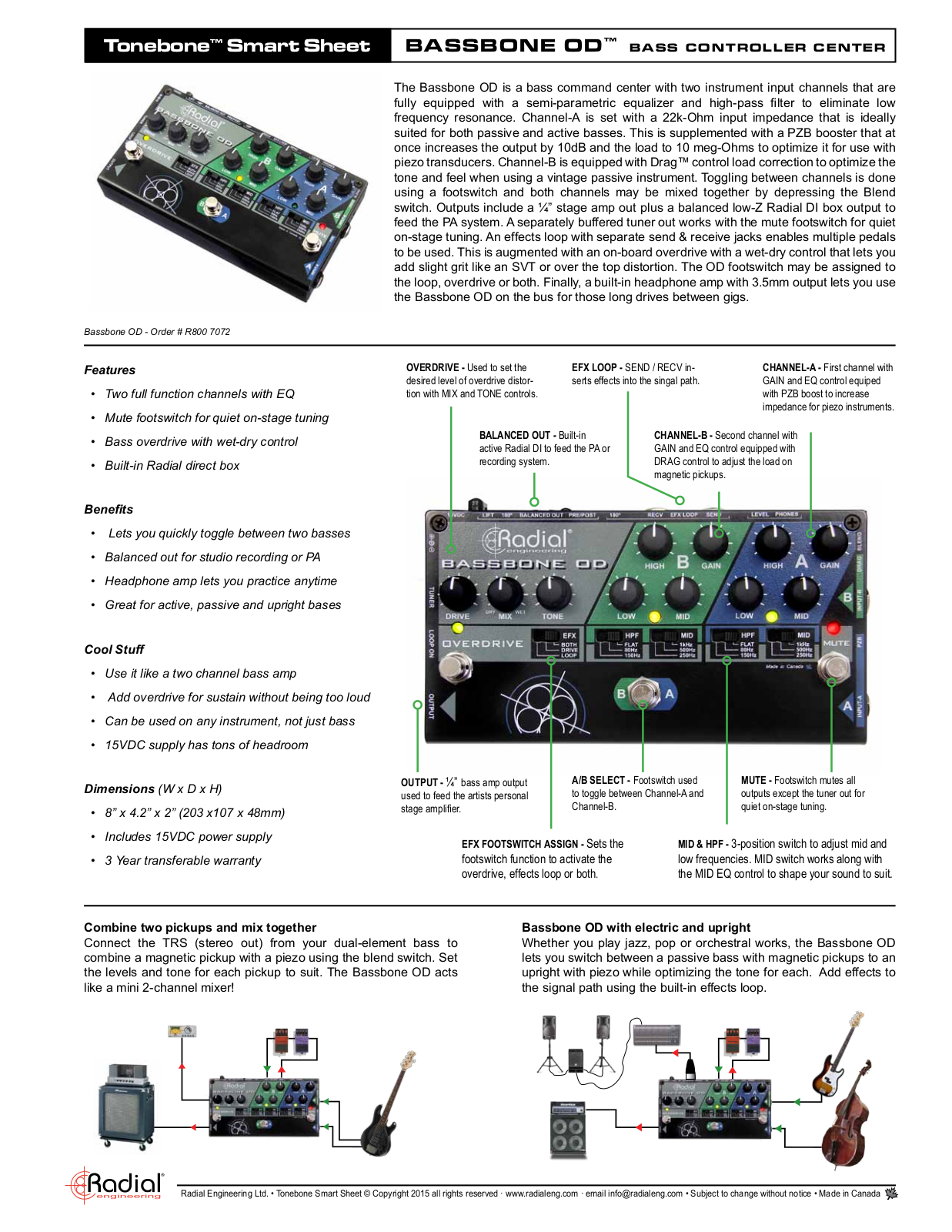 Radial Engineering Bassbone OD Quick Start Guide