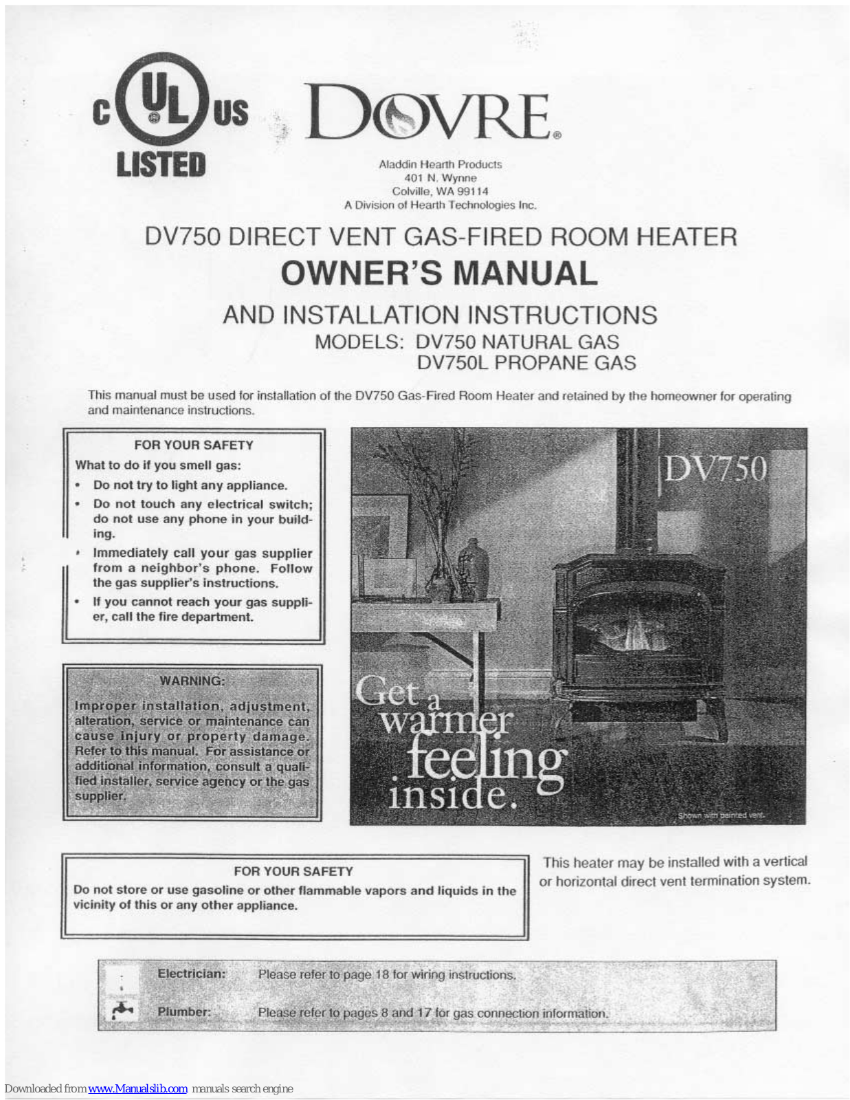 Dovre DV750, DV750L Owner's Manual