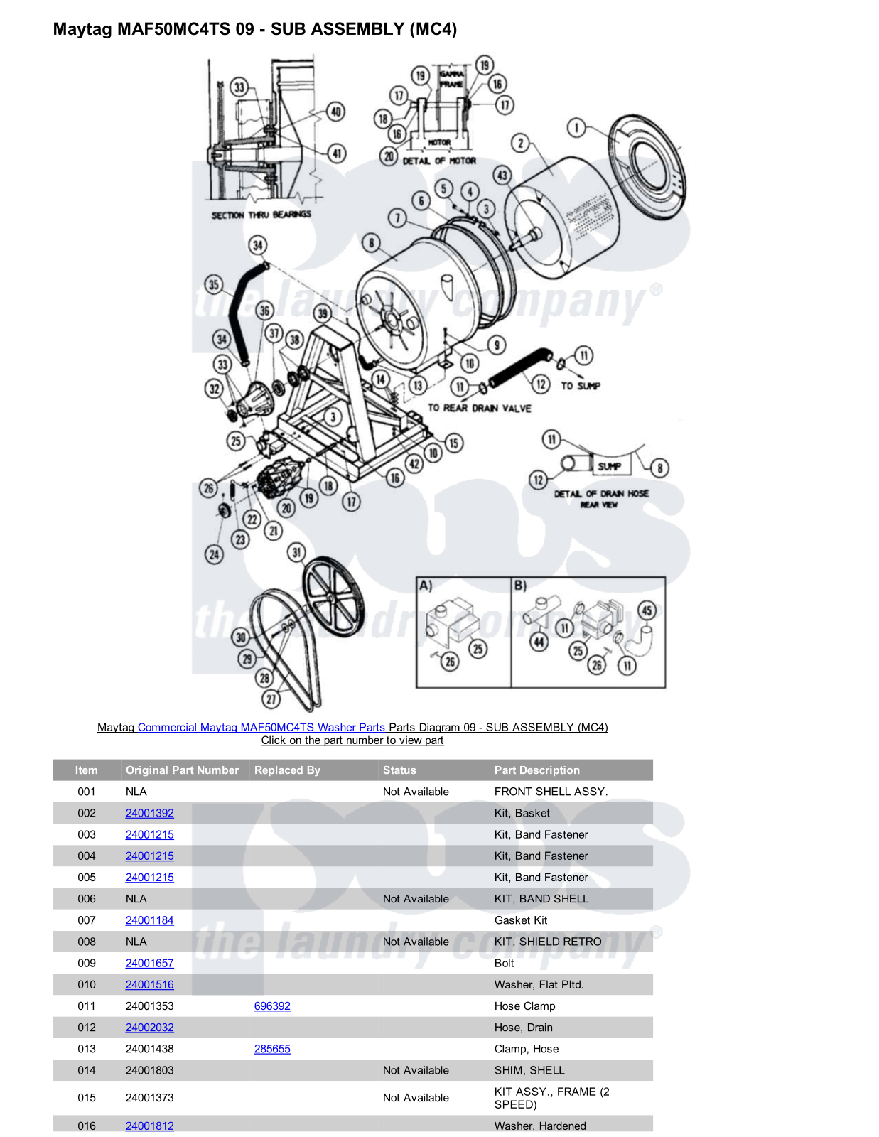 Maytag MAF50MC4TS Parts Diagram