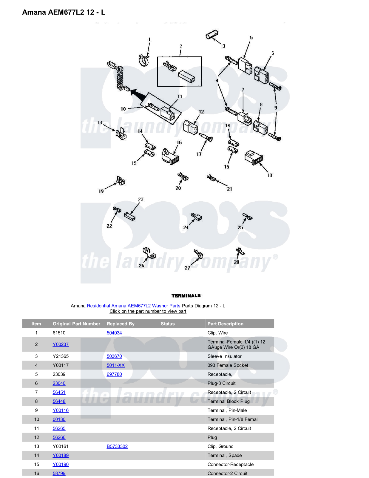 Amana AEM677L2 Parts Diagram