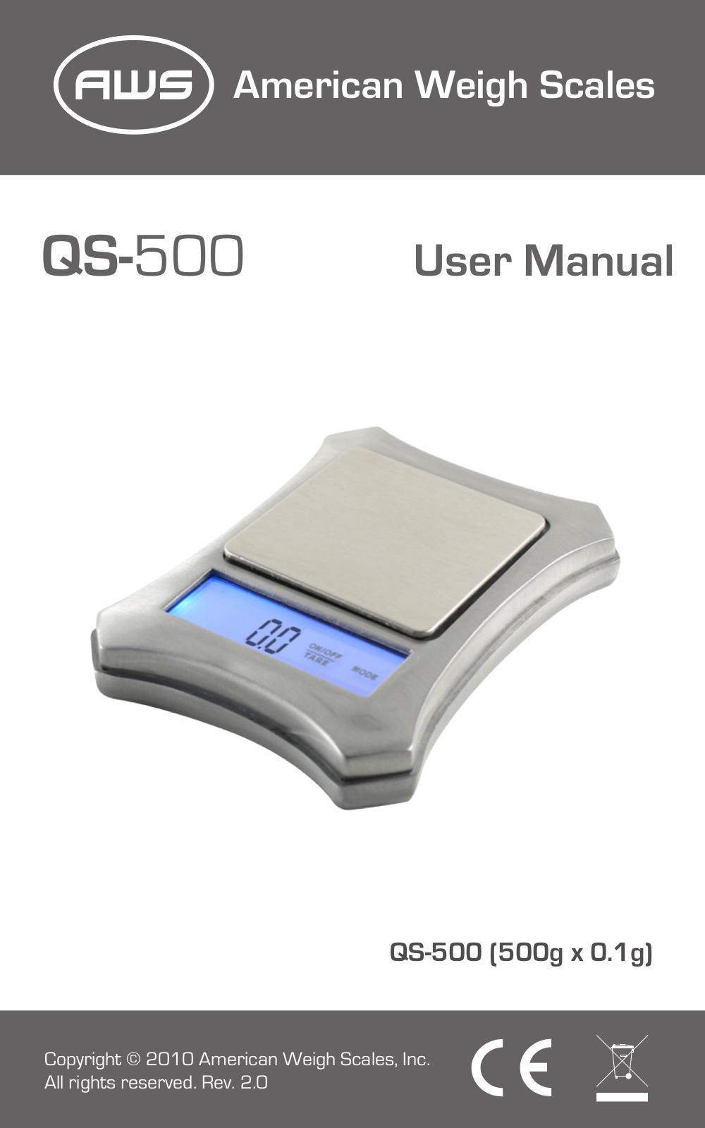 American Weigh Scales (AWS) QS-500 User Manual