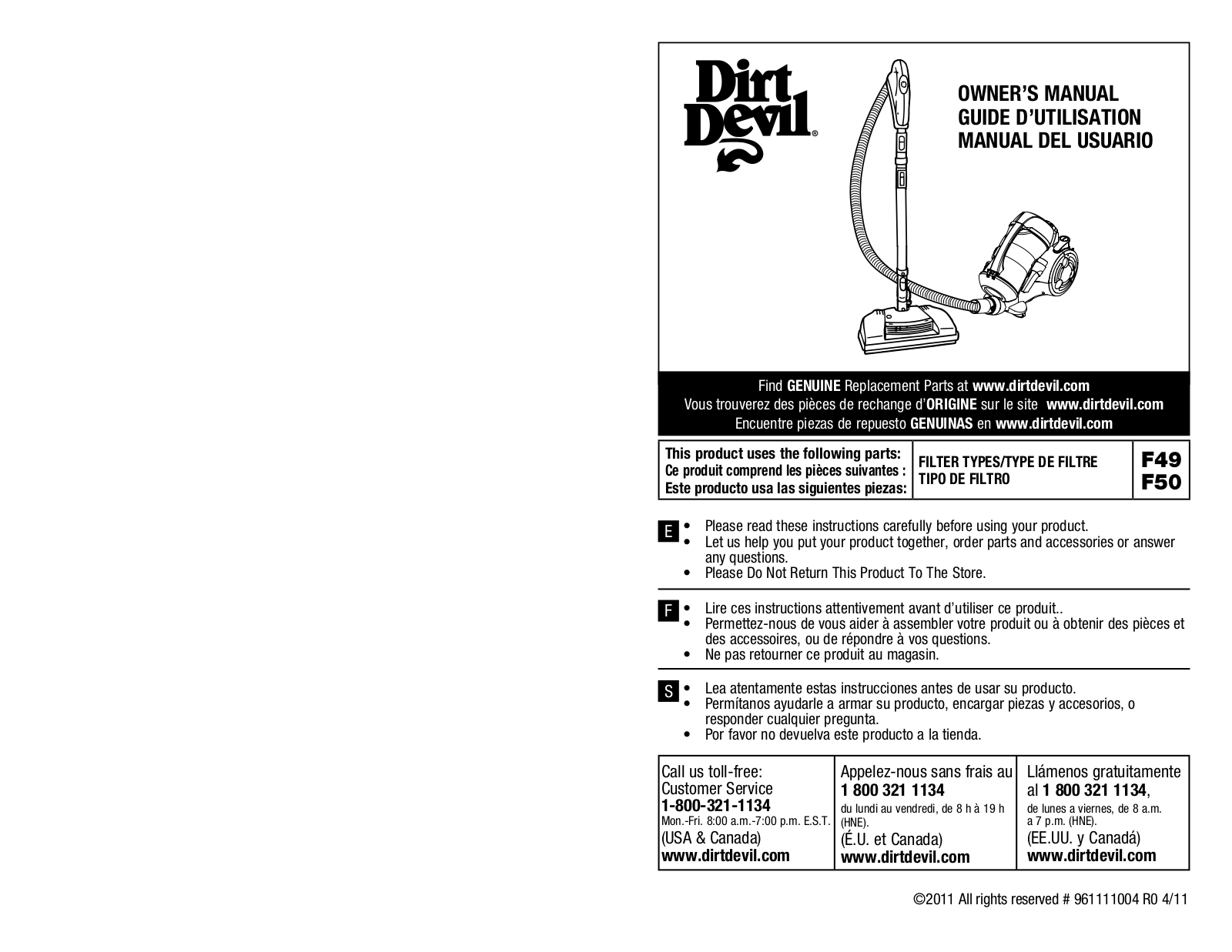 Dirt Devil SD40030 User Manual