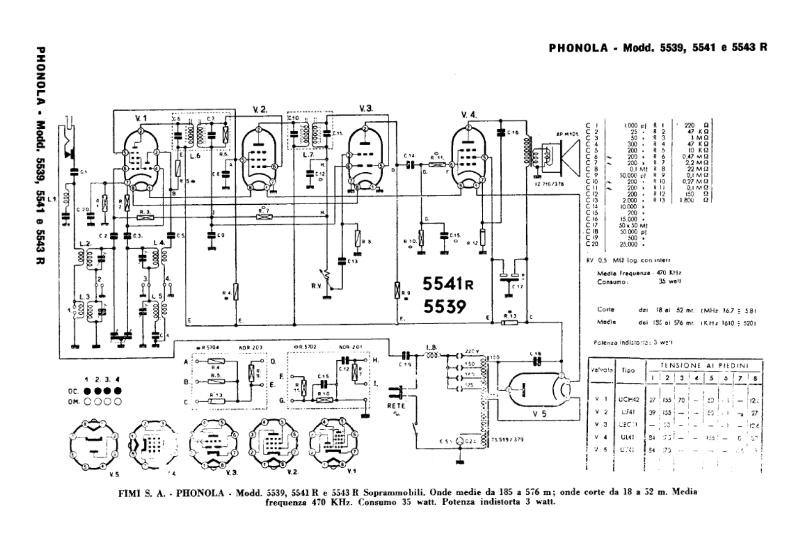 Phonola 5539, 5541r, 5543r schematic - ManualMachine.com