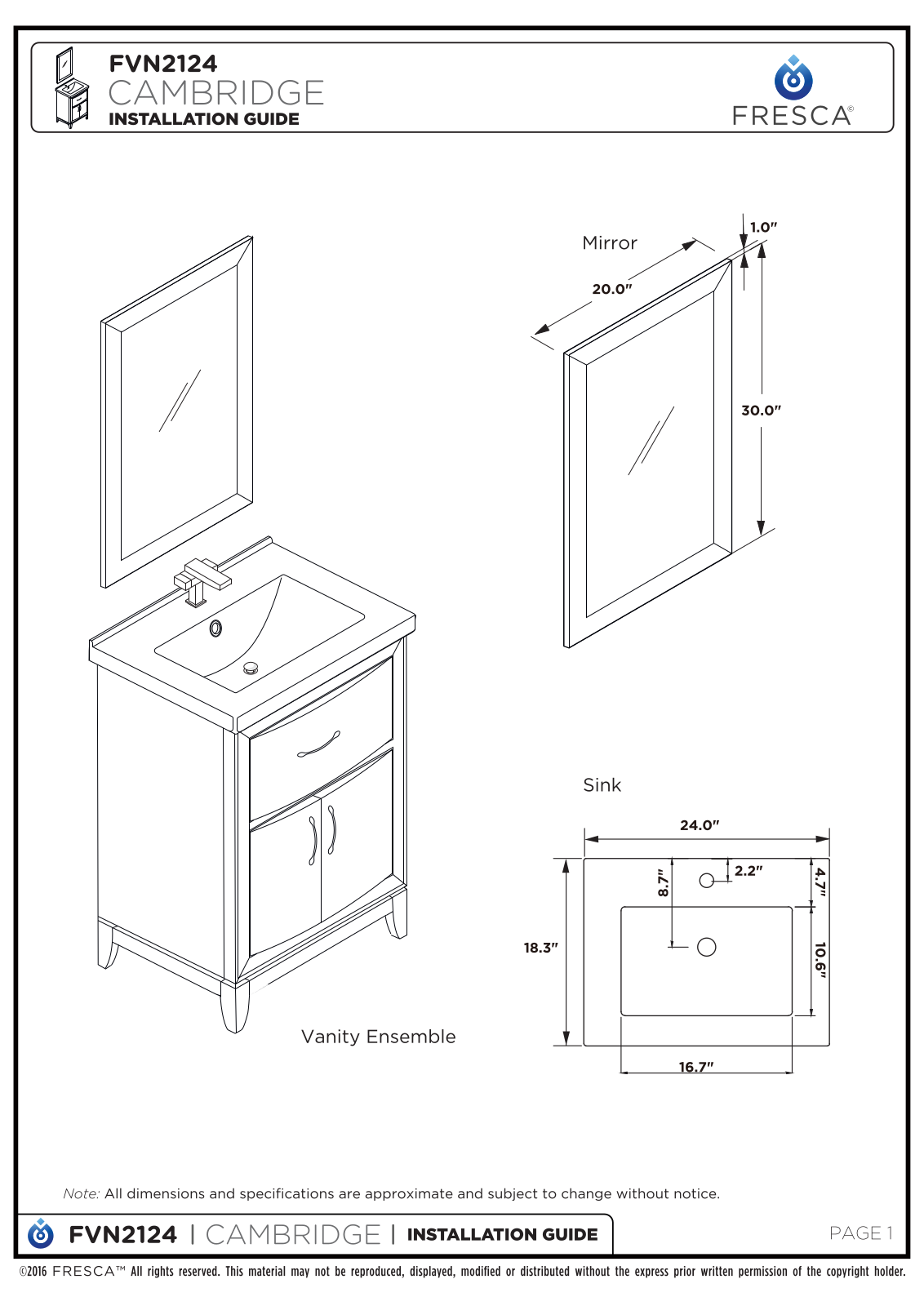 Fresca FBH1876 Installation & Assembly - ManualMachine.com