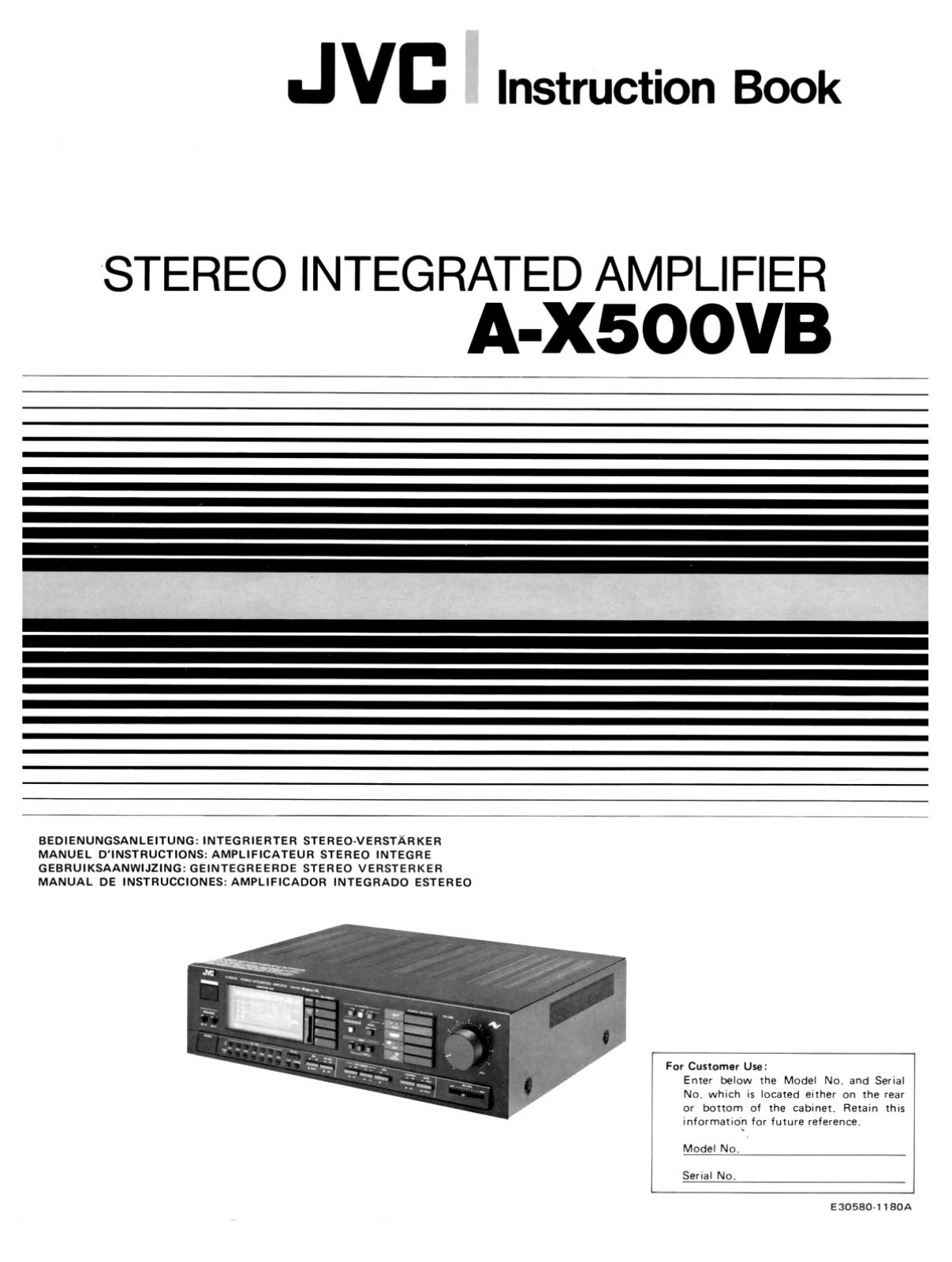 Jvc A-X500VB Owners Manual