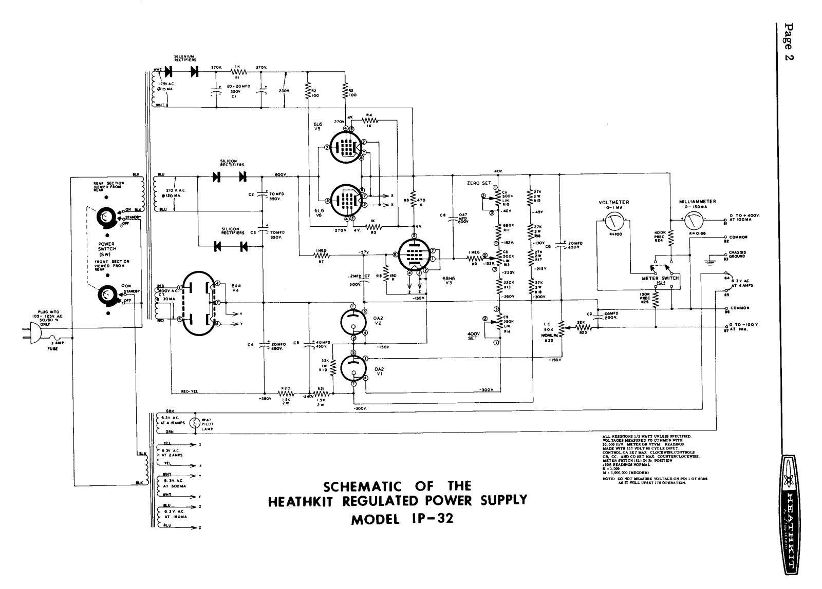 Heath Company IP-32 Schematic