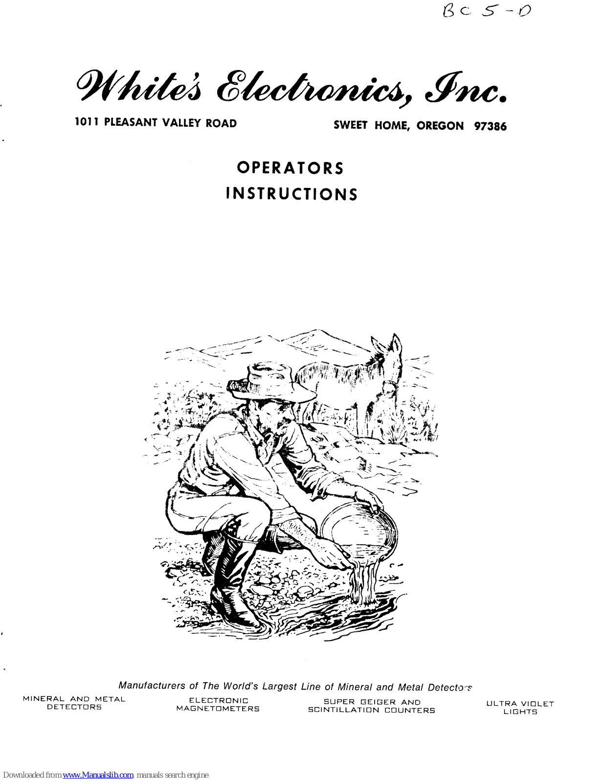 White’s Electronics Beachcomber 5 Operator Instructions Manual - ManualMachine.com