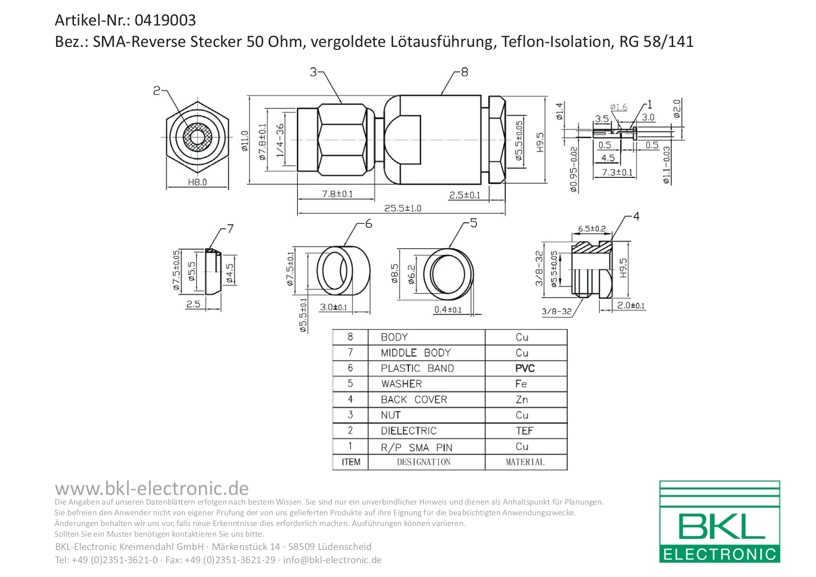 BKL BKL 0419003 Datasheet - ManualMachine.com