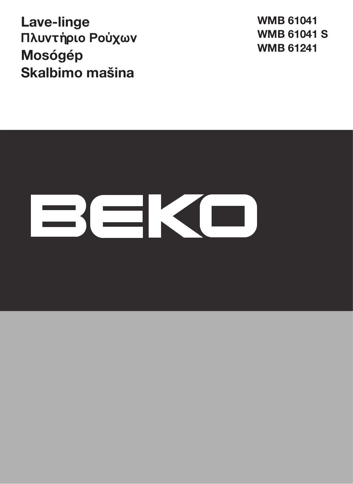 Beko WMB 61041, WMB 61041 S, WMB 61241 User manual