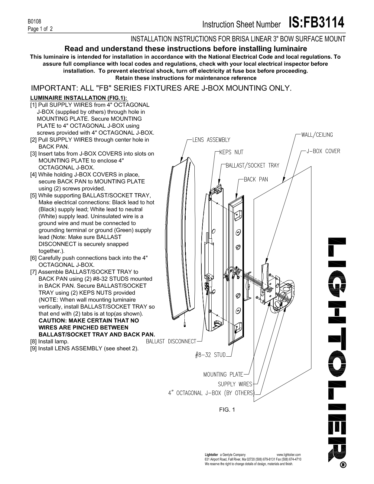 Lightolier IS-FB3114 User Manual