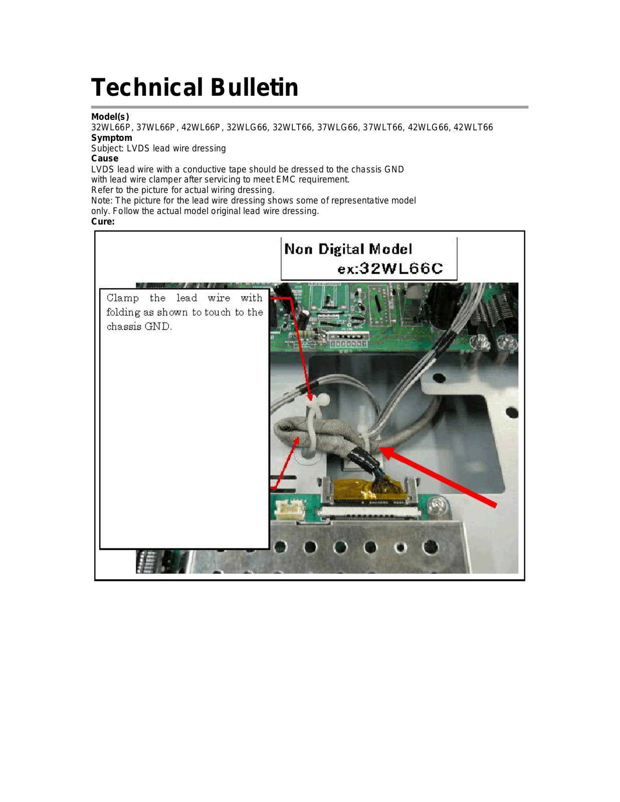 TOSHIBA 32WL66P, 37WL66P, 42WL66P, 32WLG66, 32WLT66 Repair tips