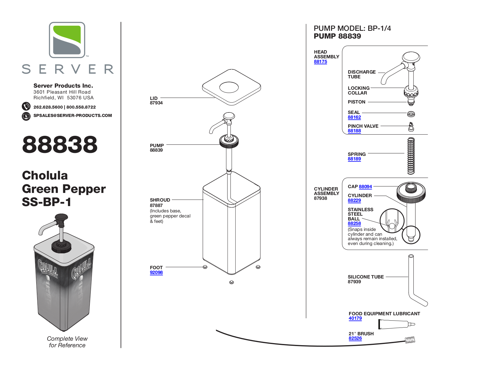 Server 88838 Parts Manual