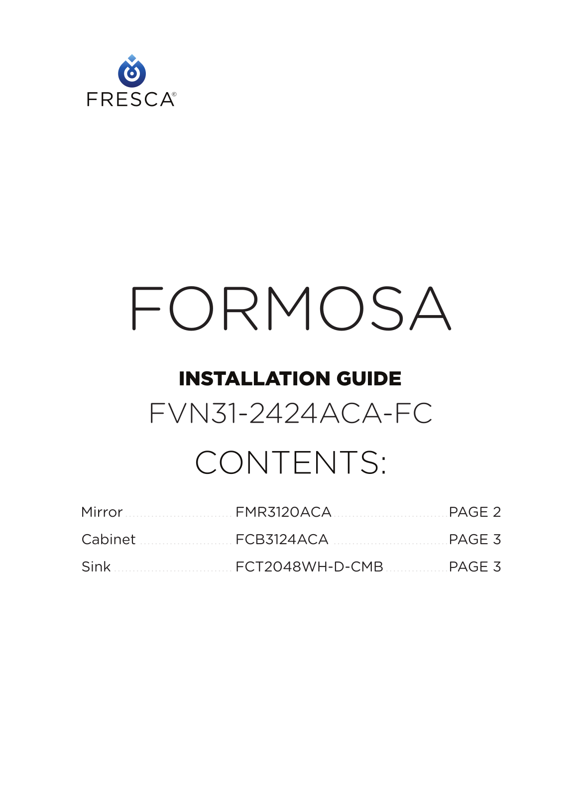 Fresca FBH10194, FBH10228 Installation & Assembly - ManualMachine.com