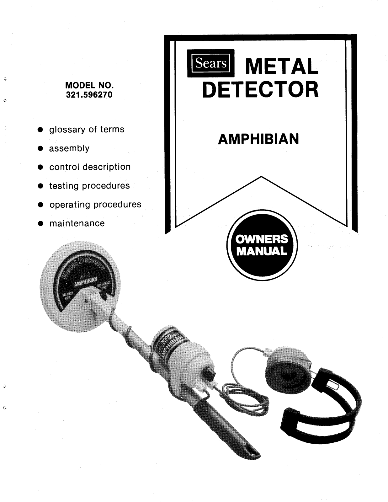 Whites Electronics SEARS 59627 User Manual