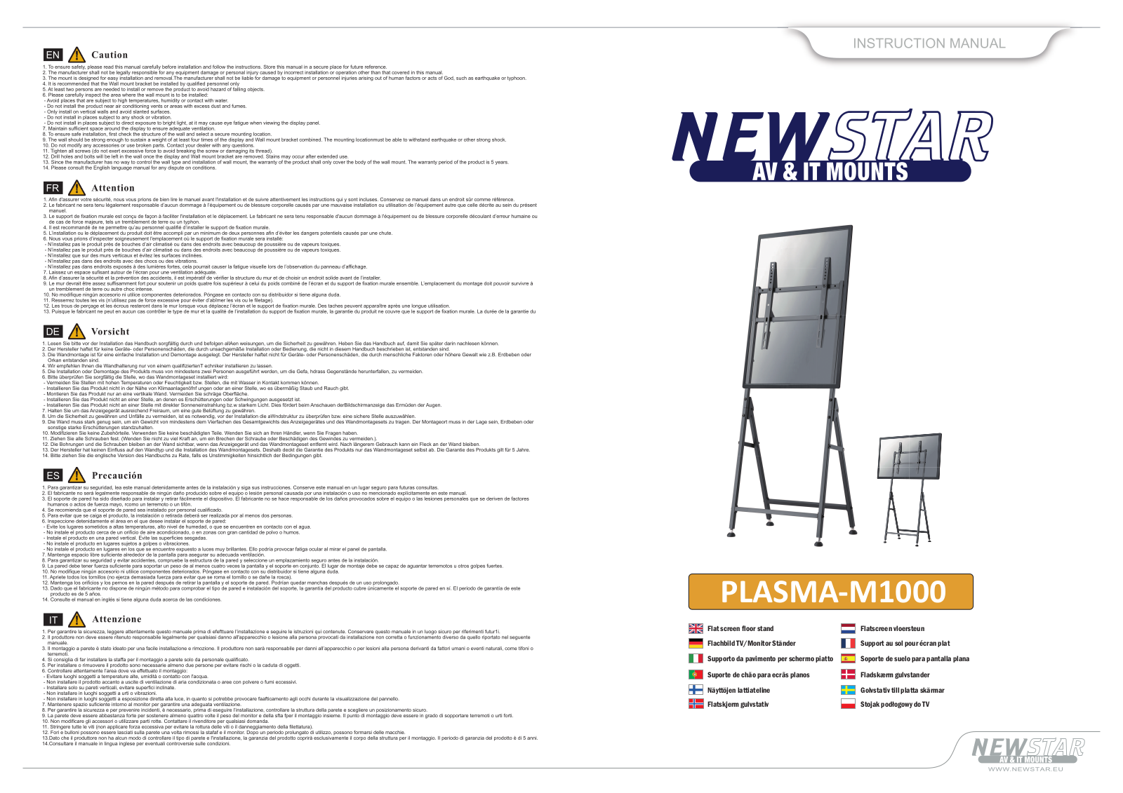 Newstar PLASMA-M1000 User Manual