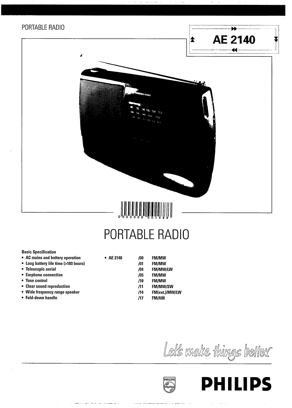 Philips AE2140/04, AE2140/01, AE2140/00 User Manual