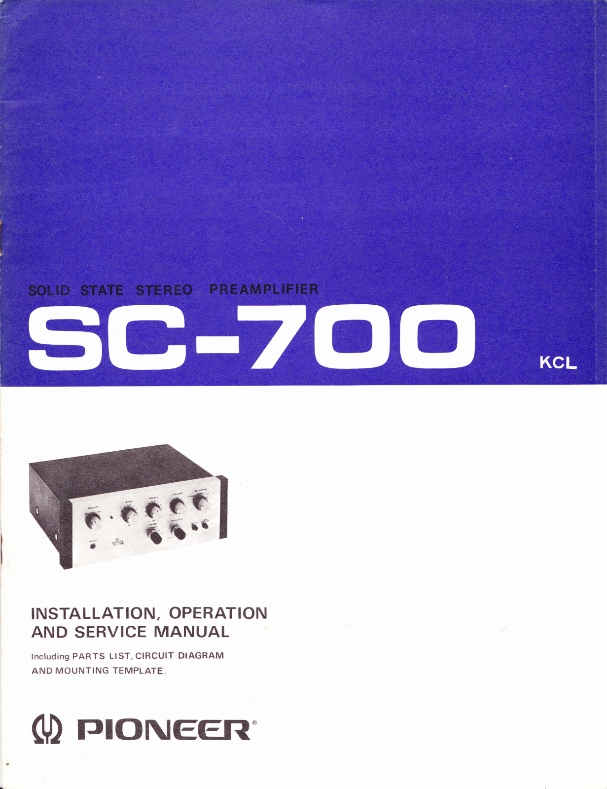 Pioneer SC-700 Service Manual