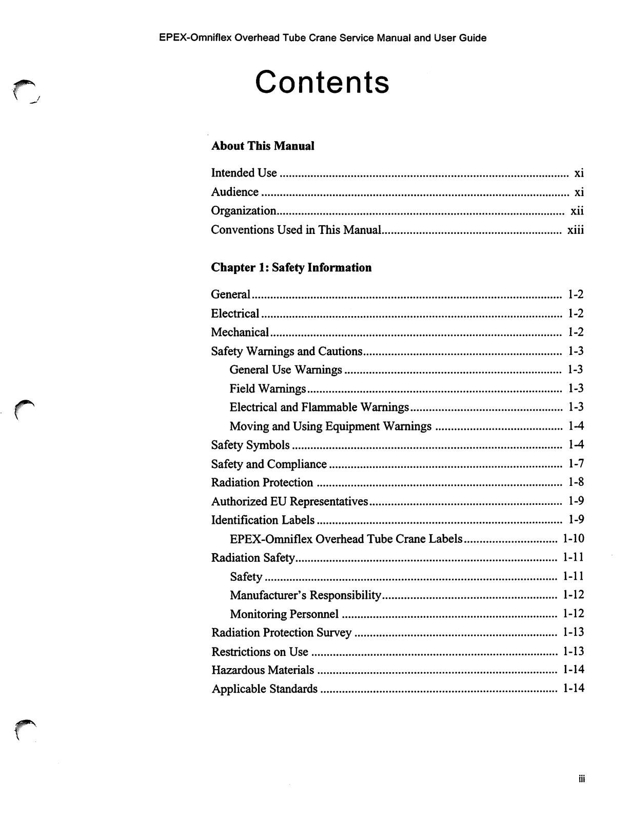 Epex Omniflex Service and user manual