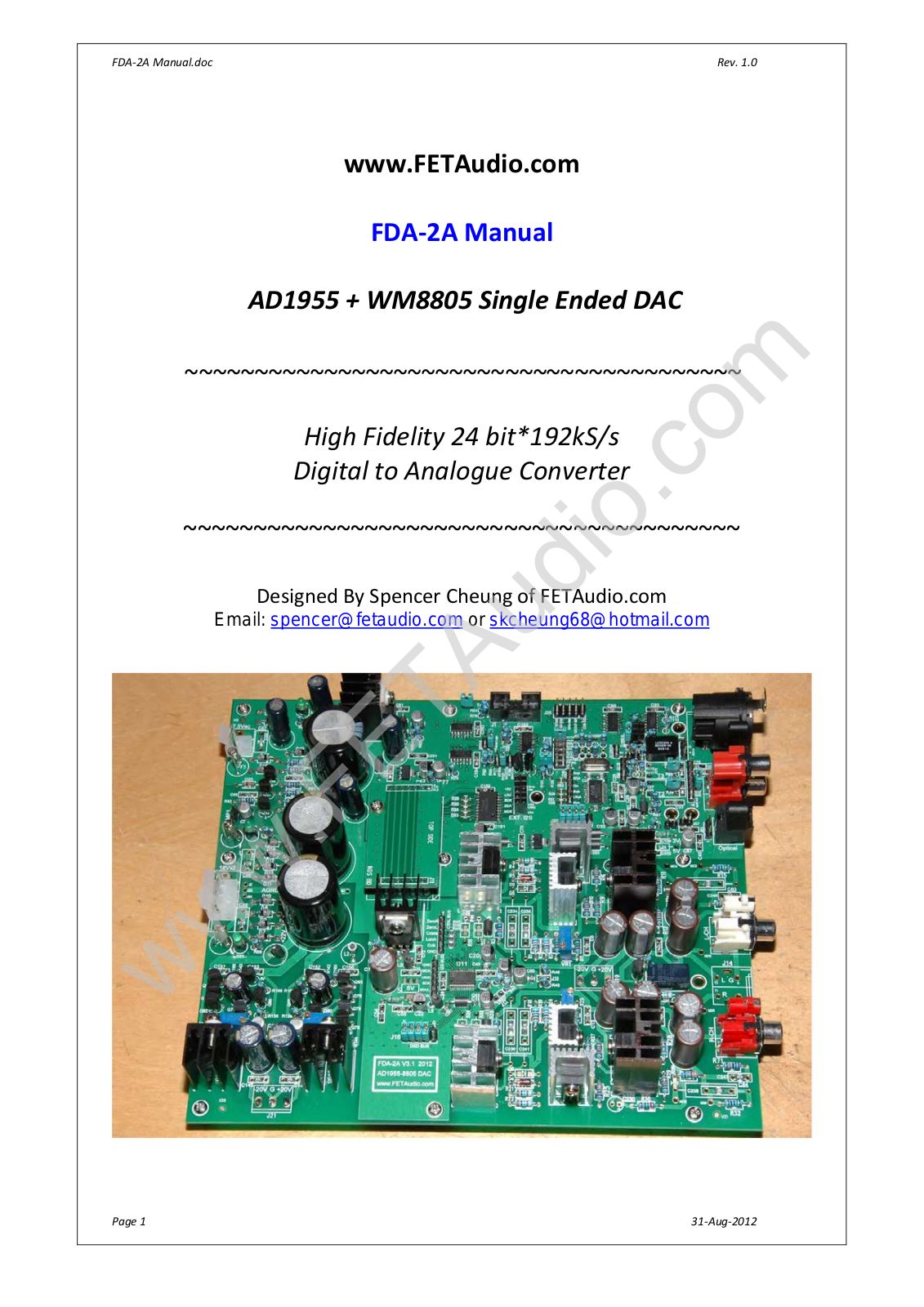 FETAudio FDA-2A User Manual