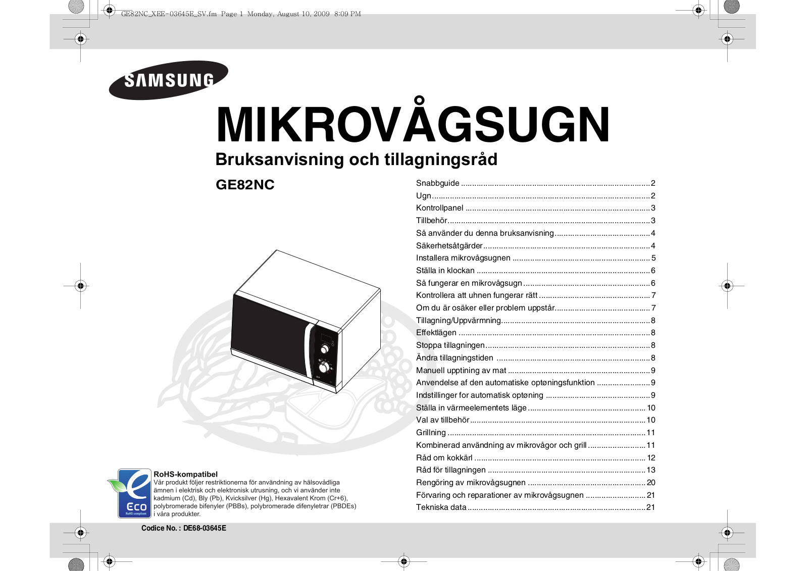 Samsung GE82NC User Manual