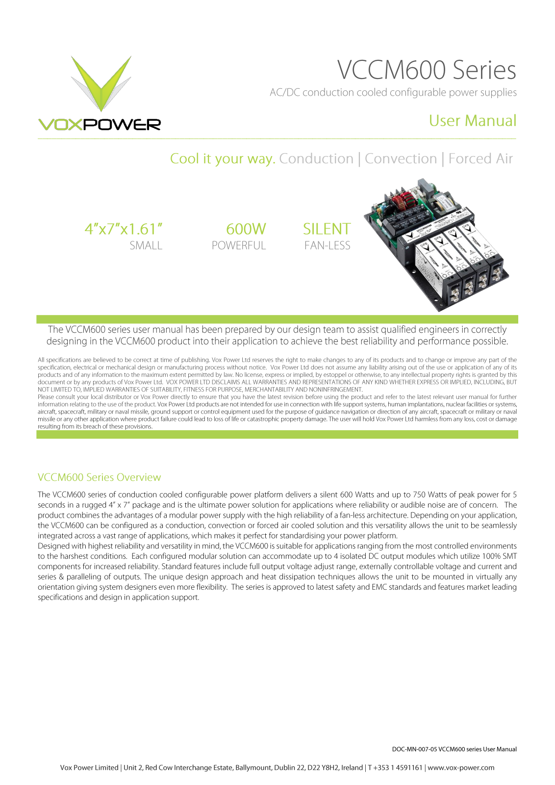 VoxPower VCCM600S Series, VCCM600M Series User Manual