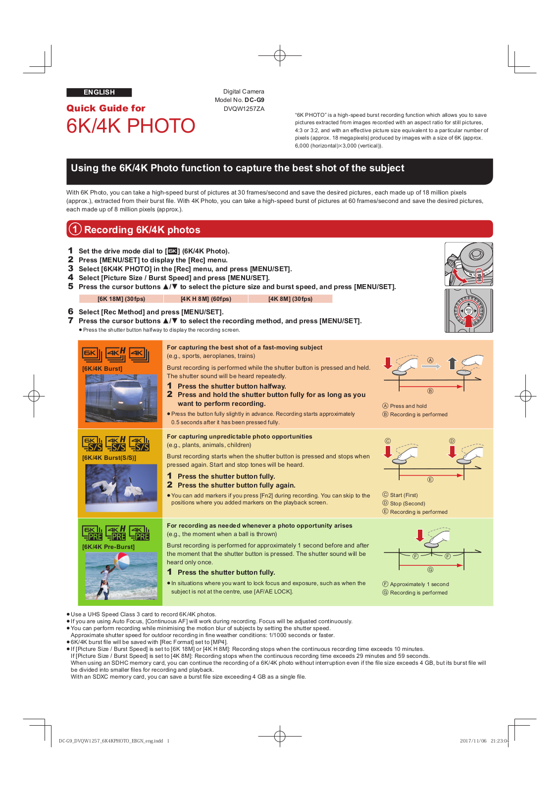 Panasonic DC-G9 Quick Guide